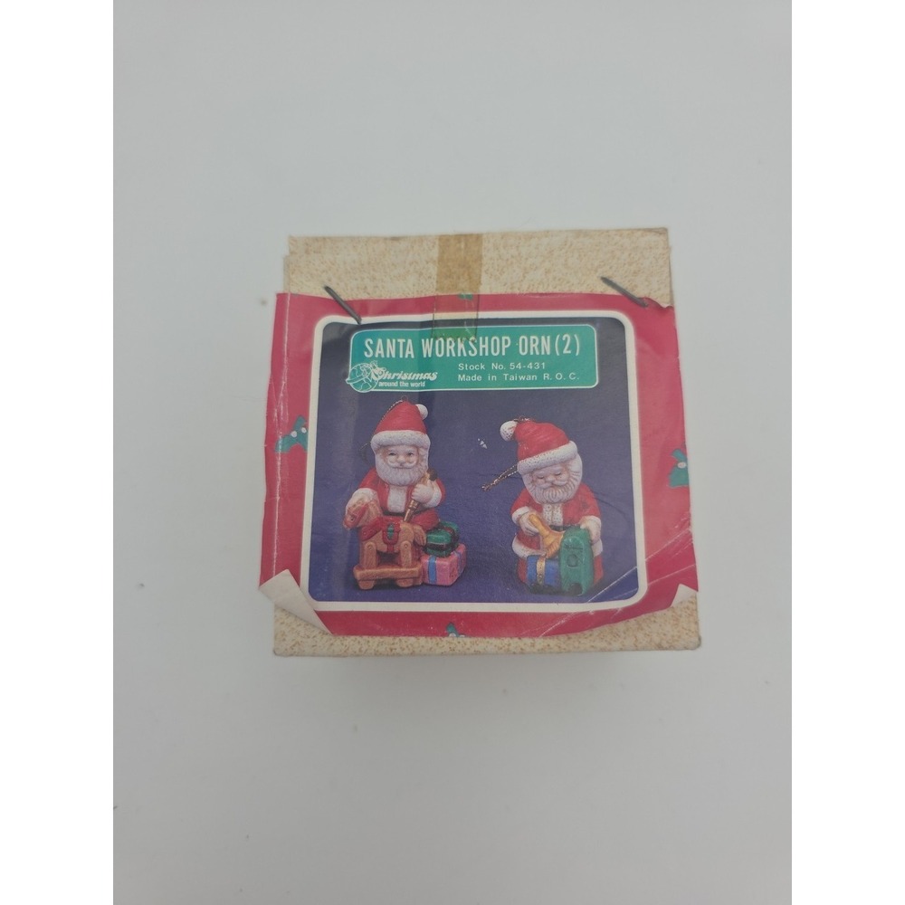 Christmas Around the World Santa Workshop Santa Claus Ornament Set 2 54-431
